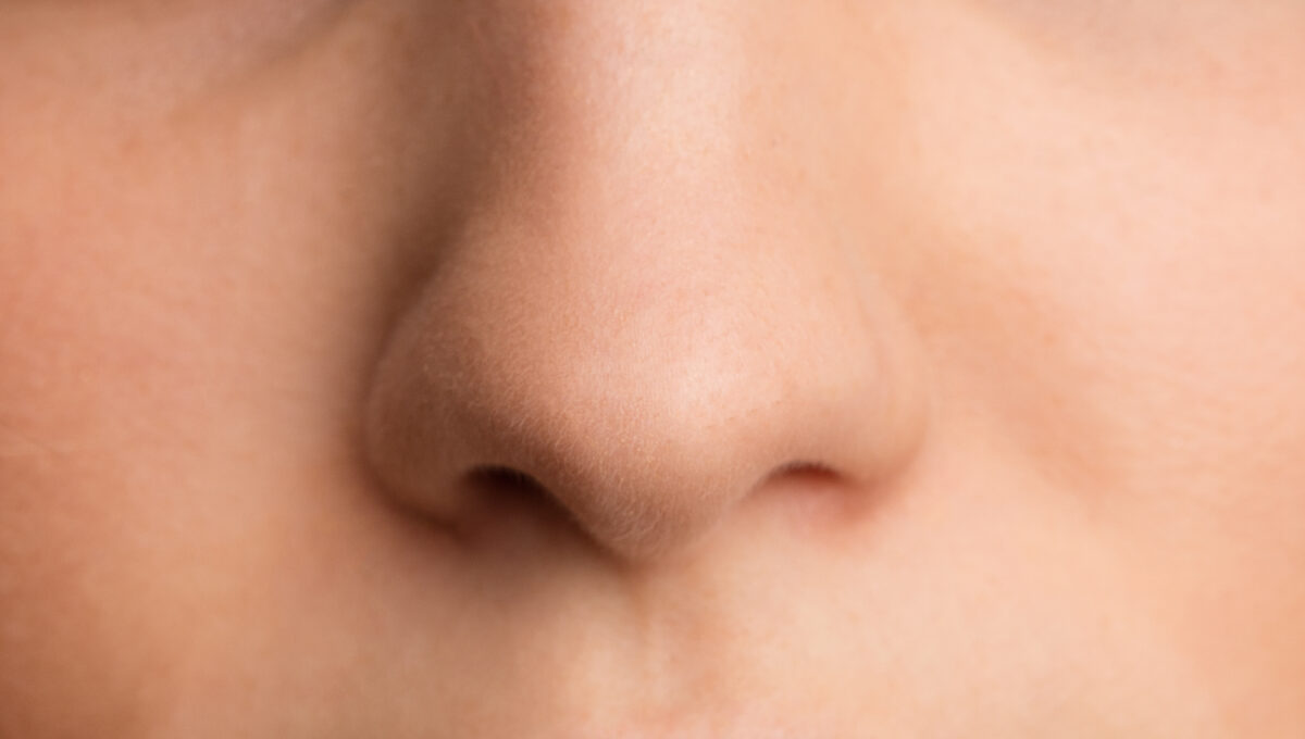 Teenager's,Nose,Close,Up