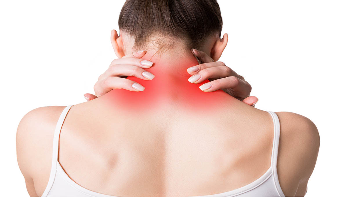 Neck,,Trapezoid,And,Shoulders,Pain.,Muscle,Spasm.,Female,Back,In